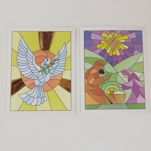 Pair Of 2 Handcrafted Banana Bark Christmas Cards Made In Haiti No‎ Envelopes